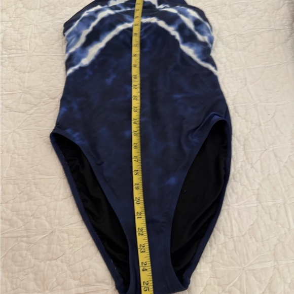 Lauren Ralph Lauren Halter One-Piece Swimsuit - Blue Shoreline Tie Dye Size 10 - Picture 10 of 14